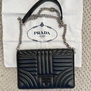 PRADA Diagramme Shoulder Bag Black- NEW